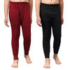 T.T. Boys & Girls |Slim Fit| Cotton Fleece |Inner Elastic|Trendy Winter Wear|Dyed Thermal Trouser Pack Of 2-Red::Black