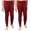 T.T. Boys & Girls |Slim Fit| Cotton Fleece |Inner Elastic|Trendy Winter Wear|Dyed Thermal Trouser Pack Of 2-Red