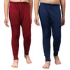 T.T. Boys & Girls |Slim Fit| Cotton Fleece |Inner Elastic|Trendy Winter Wear|Dyed Thermal Trouser Pack Of 2-Blue::Red