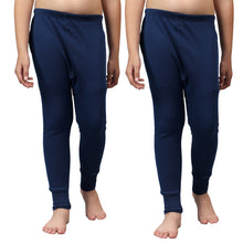 T.T. Boys & Girls |Slim Fit| Cotton Fleece |Inner Elastic|Trendy Winter Wear|Dyed Thermal Trouser Pack Of 2-Blue