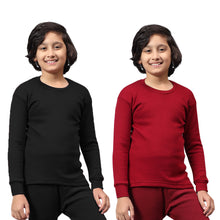 T.T. Boys & Girls |Slim Fit| Cotton Fleece |Full Sleeves|Round Neck|Trendy Winter Wear|Dyed Top Pack Of 2-Red::Black