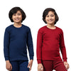 T.T. Boys & Girls |Slim Fit| Cotton Fleece |Full Sleeves|Round Neck|Trendy Winter Wear|Dyed Top Pack Of 2-Blue::Red