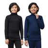 T.T. Boys & Girls |Slim Fit| Cotton Fleece |Full Sleeves|High Neck|Trendy Winter Wear|Dyed Top Pack Of 2-Black::Blue