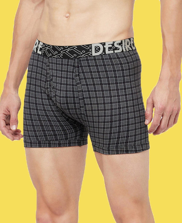 T.T. Mens Desire Printed Long Top Elastic TrunkPack Of 2 Black-Maroon