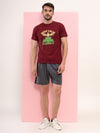 T.T. Men|Printed Tshirts For Men|Eco Friendly Recycled Fabric |Graphics Printed Tees|Round Neck|Half Sleeves|Cotton Blended Tees For Men|Regular Fit|Big Print|Pack Of 2|Maroon-White