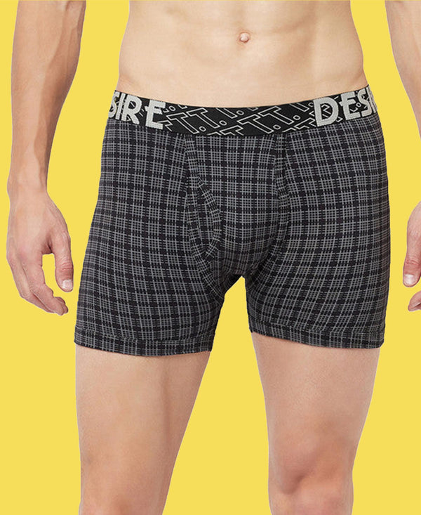 T.T. Mens Desire Printed Long Top Elastic TrunkPack Of 2 Black-Maroon