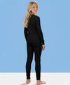 T.T. Girls|Regular Fit|Cotton Rich|With Elastomeric Finish|Soft & Warm Winter Innerwear For Kids|Full Sleeves Top & Bottom Set |Thermal Set|Black