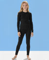 T.T. Girls|Regular Fit|Cotton Rich|With Elastomeric Finish|Soft & Warm Winter Innerwear For Kids|Full Sleeves Top & Bottom Set |Thermal Set|Black