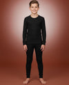T.T. Boys|Regular Fit|Cotton Rich|With Elastomeric Finish|Soft & Warm Winter Innerwear For Kids|Full Sleeves Top & Bottom Set |Thermal Set||Black