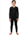T.T. Boys|Regular Fit|Cotton Rich|With Elastomeric Finish|Soft & Warm Winter Innerwear For Kids|Full Sleeves Top & Bottom Set |Thermal Set||Black