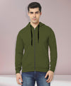 HiFlyers Men|Hooded Sweatshirt|Regular Fit|Cotton Blend Fleece|Full Zipper Winter Hoodie With Side Pockets|Full Sleeve Casual Wear|Olive