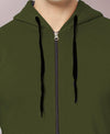 HiFlyers Men|Hooded Sweatshirt|Regular Fit|Cotton Blend Fleece|Full Zipper Winter Hoodie With Side Pockets|Full Sleeve Casual Wear|Olive