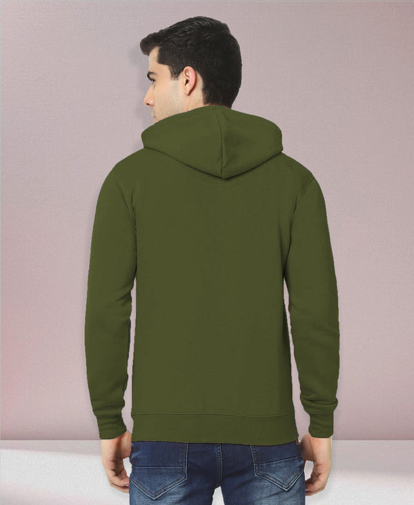 HiFlyers Men|Hooded Sweatshirt|Regular Fit|Cotton Blend Fleece|Full Zipper Winter Hoodie With Side Pockets|Full Sleeve Casual Wear|Olive