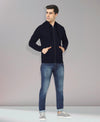 HiFlyers Men|Hooded Sweatshirt|Regular Fit|Cotton Blend Fleece|Full Zipper Winter Hoodie With Side Pockets|Full Sleeve Casual Wear|Navy