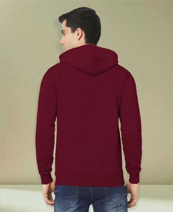 HiFlyers Men|Hooded Sweatshirt|Regular Fit|Cotton Blend Fleece|Full Zipper Winter Hoodie With Side Pockets|Full Sleeve Casual Wear|Maroon