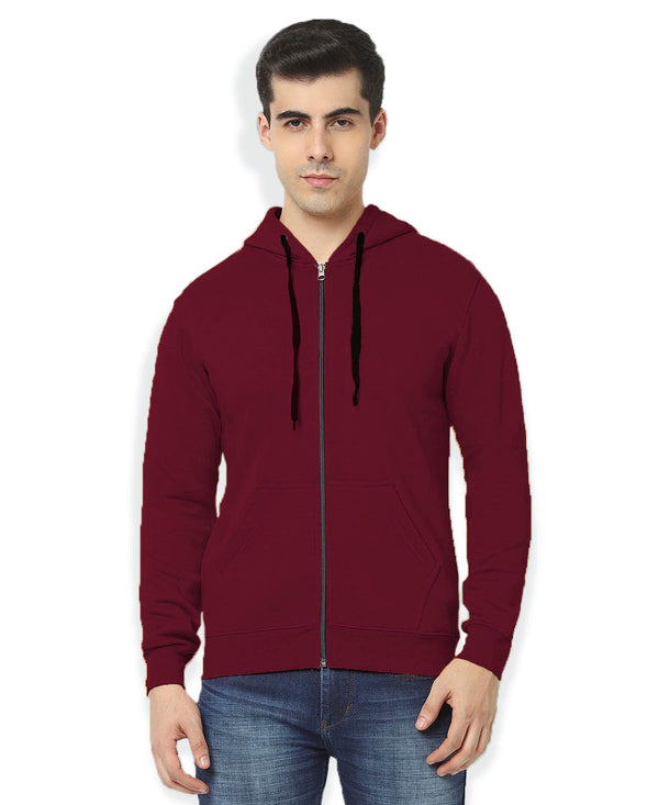 HiFlyers Men|Hooded Sweatshirt|Regular Fit|Cotton Blend Fleece|Full Zipper Winter Hoodie With Side Pockets|Full Sleeve Casual Wear|Maroon