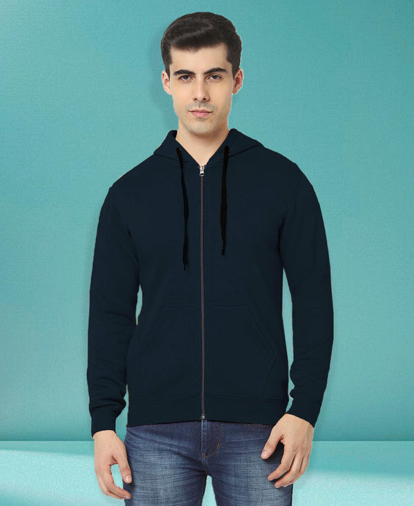 HiFlyers Men|Hooded Sweatshirt|Regular Fit|Cotton Blend Fleece|Full Zipper Winter Hoodie With Side Pockets|Full Sleeve Casual Wear|Teal