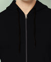 HiFlyers Men|Hooded Sweatshirt|Regular Fit|Cotton Blend Fleece|Full Zipper Winter Hoodie With Side Pockets|Full Sleeve Casual Wear|Black