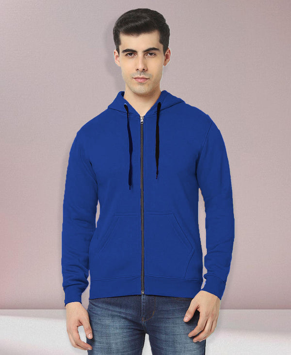 HiFlyers Men|Hooded Sweatshirt|Regular Fit|Cotton Blend Fleece|Full Zipper Winter Hoodie With Side Pockets|Full Sleeve Casual Wear|Royal