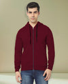 HiFlyers Men|Hooded Sweatshirt|Regular Fit|Cotton Blend Fleece|Full Zipper Winter Hoodie With Side Pockets|Full Sleeve Casual Wear|Maroon