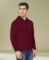 HiFlyers Men|Hooded Sweatshirt|Regular Fit|Cotton Blend Fleece|Full Zipper Winter Hoodie With Side Pockets|Full Sleeve Casual Wear|Maroon