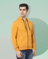 HiFlyers Men|Hooded Sweatshirt|Regular Fit|Cotton Blend Fleece|Full Zipper Winter Hoodie With Side Pockets|Full Sleeve Casual Wear|Yellow