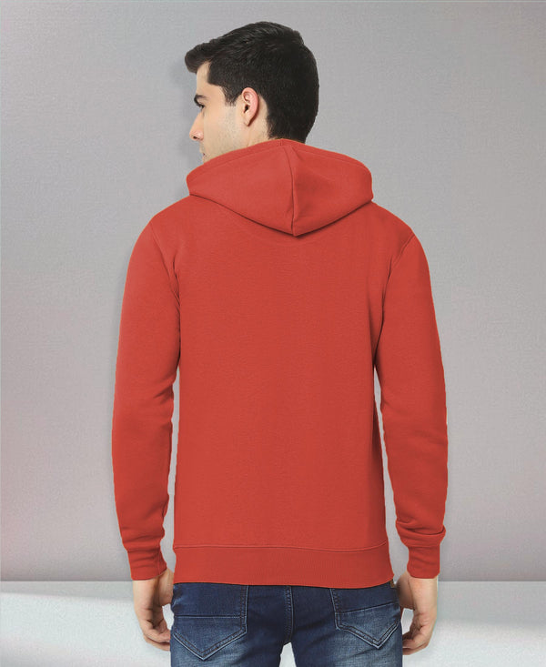 HiFlyers Men|Hooded Sweatshirt|Regular Fit|Cotton Blend Fleece|Full Zipper Winter Hoodie With Side Pockets|Full Sleeve Casual Wear|Rust