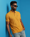 Hiflyers Men'S|Cotton Blend Pique Polo T-Shirt With Chest Pocket|Regular Fit Half Sleeve|Comfortable Smart Casual Wear||Yellow