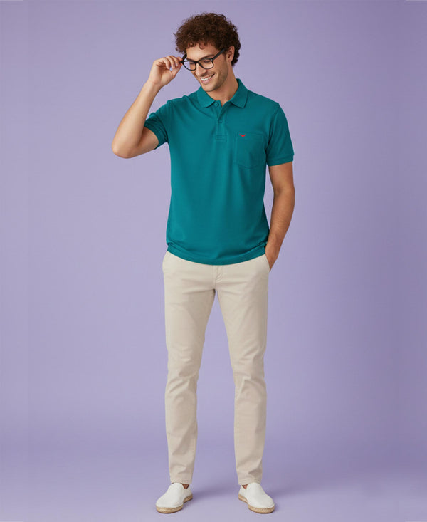 Hiflyers Men'S|Cotton Blend Pique Polo T-Shirt With Chest Pocket|Regular Fit Half Sleeve|Comfortable Smart Casual Wear||Royalgreen