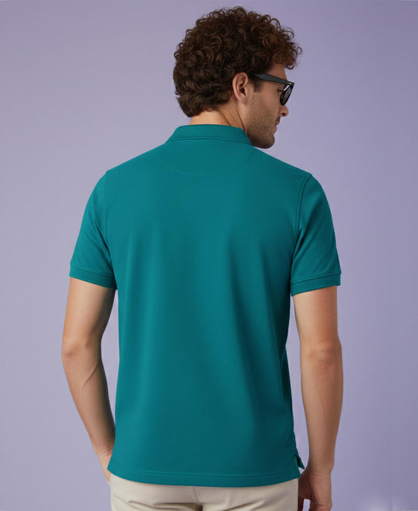 Hiflyers Men'S|Cotton Blend Pique Polo T-Shirt With Chest Pocket|Regular Fit Half Sleeve|Comfortable Smart Casual Wear||Royalgreen