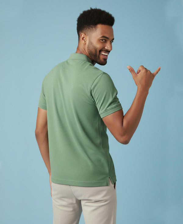 Hiflyers Men'S|Cotton Blend Pique Polo T-Shirt With Chest Pocket|Regular Fit Half Sleeve|Comfortable Smart Casual Wear||Pista