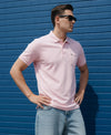 Hiflyers Men'S|Cotton Blend Pique Polo T-Shirt With Chest Pocket|Regular Fit Half Sleeve|Comfortable Smart Casual Wear||Pink