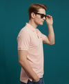 Hiflyers Men'S|Cotton Blend Pique Polo T-Shirt With Chest Pocket|Regular Fit Half Sleeve|Comfortable Smart Casual Wear||Peach