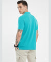 Hiflyers Men'S|Cotton Blend Pique Polo T-Shirt With Chest Pocket|Regular Fit Half Sleeve|Comfortable Smart Casual Wear||Aqua