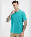 Hiflyers Men'S|Cotton Blend Pique Polo T-Shirt With Chest Pocket|Regular Fit Half Sleeve|Comfortable Smart Casual Wear||Aqua