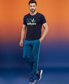 T.T. Men’s Printed Cotton Blend | Graphic Round Neck T-Shirt & Slim Fit Track Pants | Casual Co-ord Set for Men