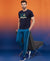 T.T. Men’s Printed Cotton Blend | Graphic Round Neck T-Shirt & Slim Fit Track Pants | Casual Co-ord Set for Men