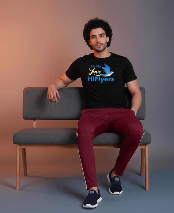 T.T. Men’s Printed Cotton Blend | Graphic Round Neck T-Shirt & Slim Fit Track Pants | Casual Co-ord Set for Men