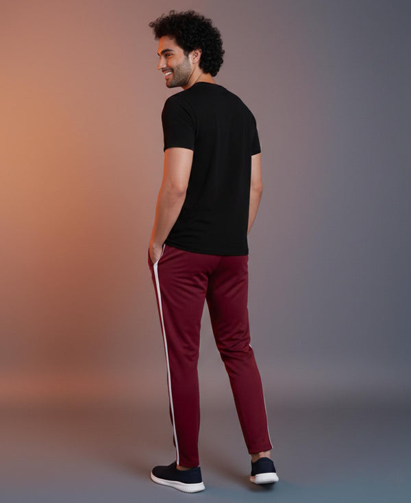 T.T. Men’s Printed Cotton Blend | Graphic Round Neck T-Shirt & Slim Fit Track Pants | Casual Co-ord Set for Men