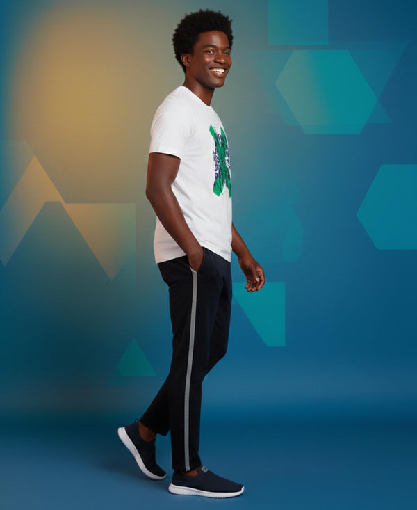 T.T. Men’s Printed Cotton Blend | Graphic Round Neck T-Shirt & Slim Fit Track Pants | Casual Co-ord Set for Men