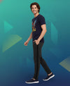 T.T. Men’s Printed Cotton Blend | Graphic Round Neck T-Shirt & Slim Fit Track Pants | Casual Co-ord Set for Men