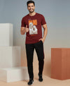 T.T. Men’s Printed Cotton Blend | Graphic Round Neck T-Shirt & Slim Fit Track Pants | Casual Co-ord Set for Men