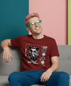 T.T. Men’s Printed Cotton Blend | Graphic Round Neck T-Shirt & Slim Fit Track Pants | Casual Co-ord Set for Men