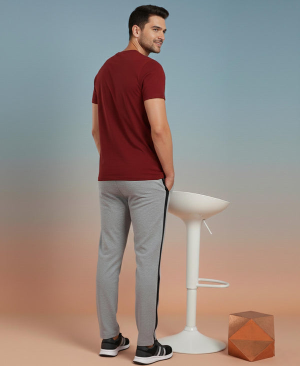 T.T. Men’s Printed Cotton Blend | Graphic Round Neck T-Shirt & Slim Fit Track Pants | Casual Co-ord Set for Men