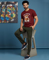 T.T. Men’s Printed Cotton Blend | Graphic Round Neck T-Shirt & Slim Fit Track Pants | Casual Co-ord Set for Men