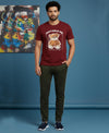 T.T. Men’s Printed Cotton Blend | Graphic Round Neck T-Shirt & Slim Fit Track Pants | Casual Co-ord Set for Men