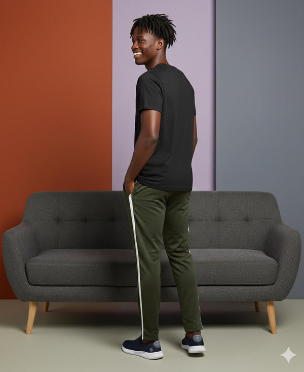 T.T. Men’s Printed Cotton Blend | Graphic Round Neck T-Shirt & Slim Fit Track Pants | Casual Co-ord Set for Men