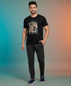 T.T. Men’s Printed Cotton Blend | Graphic Round Neck T-Shirt & Slim Fit Track Pants | Casual Co-ord Set for Men