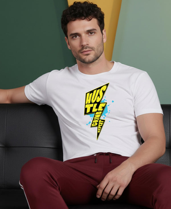 T.T. Men’s Printed Cotton Blend | Graphic Round Neck T-Shirt & Slim Fit Track Pants | Casual Co-ord Set for Men