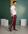 T.T. Men’s Printed Cotton Blend | Graphic Round Neck T-Shirt & Slim Fit Track Pants | Casual Co-ord Set for Men